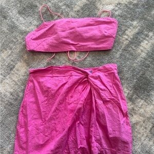 Edikted Vibrant Pink Strapless Set